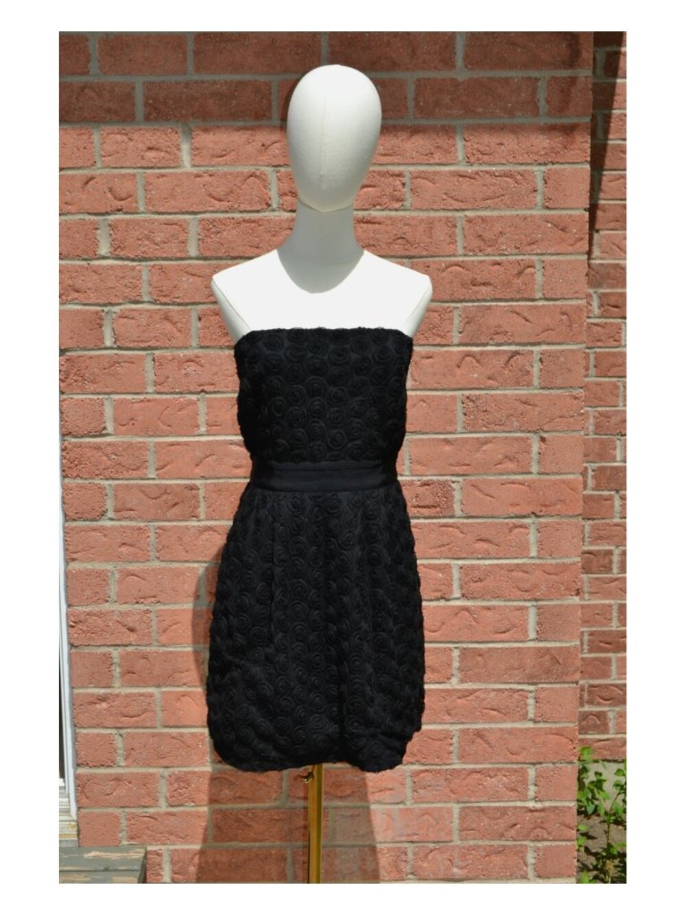 Dynarite Black Rosette Strapless Cocktail Dress – Size 9